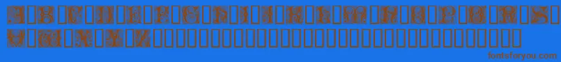 Czcionka Cheshire Initials – brązowe czcionki na niebieskim tle