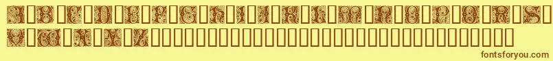 Cheshire Initials Font – Brown Fonts on Yellow Background