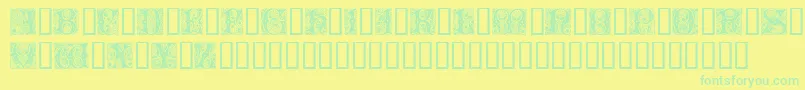 Saiba mais sobre a fonte Cheshire Initials Fonte Cheshire Initials – fontes verdes em um fundo amarelo