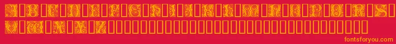 Cheshire Initials Font – Orange Fonts on Red Background