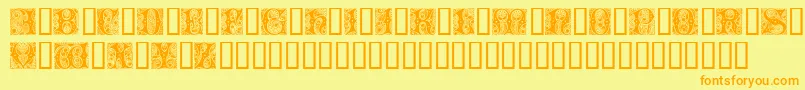 Cheshire Initials Font – Orange Fonts on Yellow Background