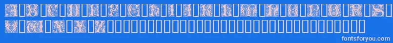 Czcionka Cheshire Initials – różowe czcionki na niebieskim tle