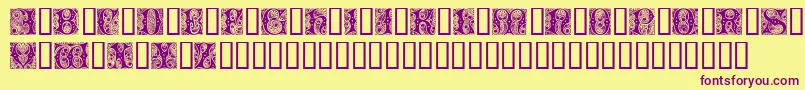 Cheshire Initials Font – Purple Fonts on Yellow Background