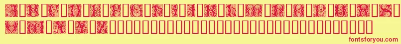 Cheshire Initials Font – Red Fonts on Yellow Background