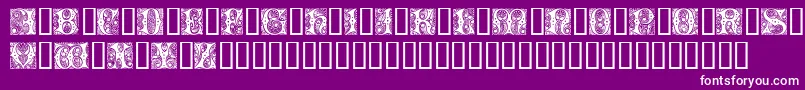 Fonte Cheshire Initials – fontes brancas em um fundo violeta