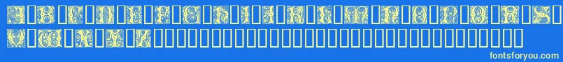 Cheshire Initials Font – Yellow Fonts on Blue Background