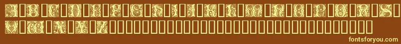 Cheshire Initials Font – Yellow Fonts on Brown Background