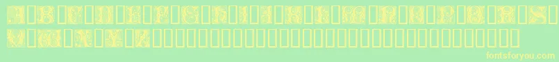 Cheshire Initials Font – Yellow Fonts on Green Background