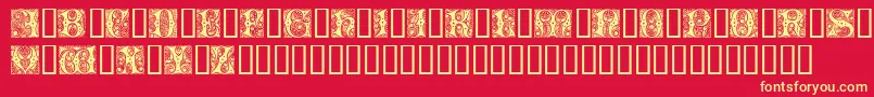 Cheshire Initials Font – Yellow Fonts on Red Background