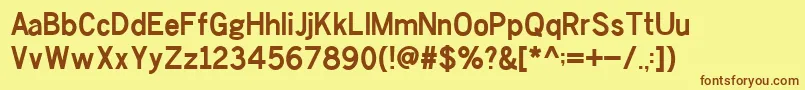 ChesterSans Bold-Schriftart – Braune Schriften auf gelbem Hintergrund