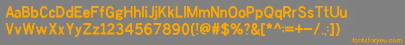 フォントChesterSans Bold – オレンジの文字は灰色の背景にあります。