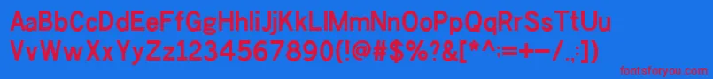 ChesterSans Bold-Schriftart – Rote Schriften auf blauem Hintergrund