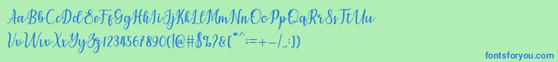 chetlie Font – Blue Fonts on Green Background