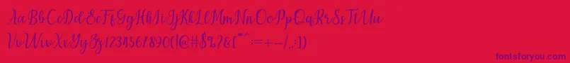chetlie-Schriftart – Violette Schriften auf rotem Hintergrund