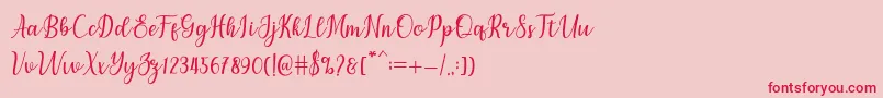 chetlie-Schriftart – Rote Schriften auf rosa Hintergrund