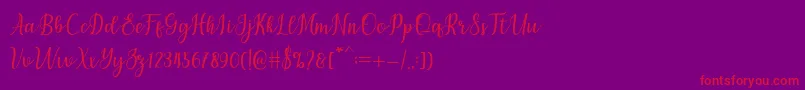 chetlie Font – Red Fonts on Purple Background