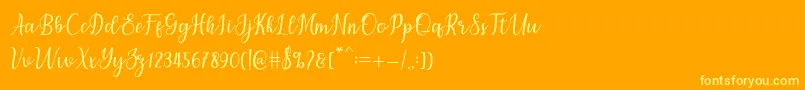 chetlie-Schriftart – Gelbe Schriften auf orangefarbenem Hintergrund