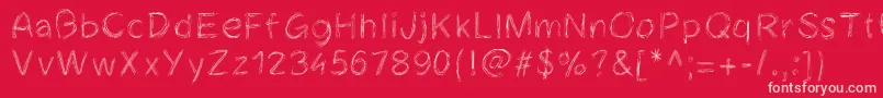 Cheveuxdange Font – Pink Fonts on Red Background