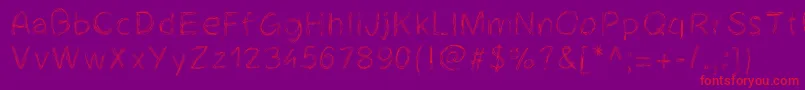 Cheveuxdange Font – Red Fonts on Purple Background