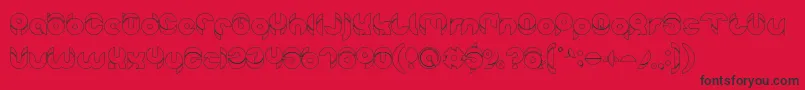 chewedkandi outline Font – Black Fonts on Red Background