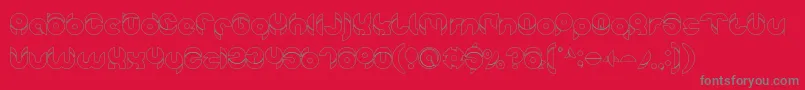 chewedkandi outline Font – Gray Fonts on Red Background