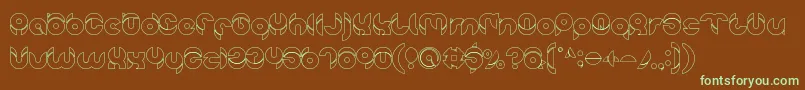 chewedkandi outline Font – Green Fonts on Brown Background