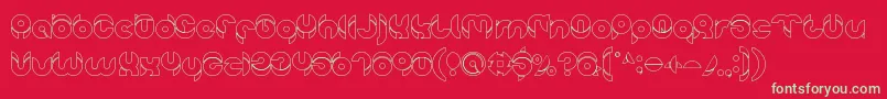 chewedkandi outline Font – Green Fonts on Red Background