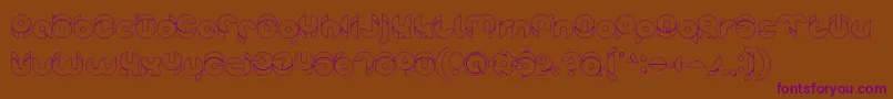 chewedkandi outline-Schriftart – Violette Schriften auf braunem Hintergrund