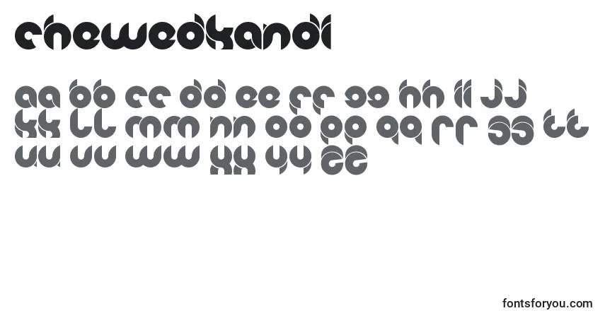 A fonte Chewedkandi (123279) – alfabeto, números, caracteres especiais