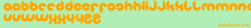 chewedkandi Font – Orange Fonts on Green Background