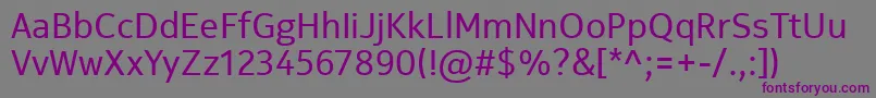 Fonte NokiaPureText – fontes roxas em um fundo cinza