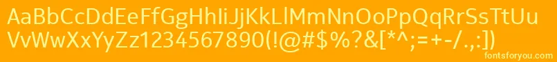 NokiaPureText Font – Yellow Fonts on Orange Background