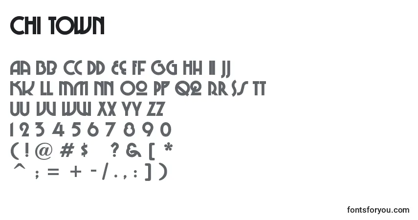 Schriftart CHI TOWN – Alphabet, Zahlen, spezielle Symbole
