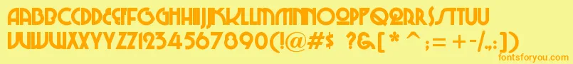 CHI TOWN Font – Orange Fonts on Yellow Background