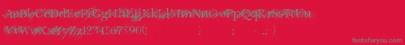 フォントChic decay – 赤い背景に灰色の文字