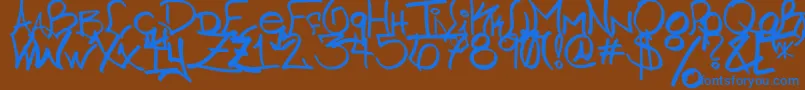 Chicago HoodZZ 2 0 Font – Blue Fonts on Brown Background