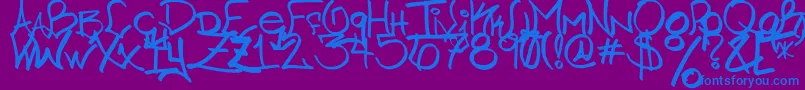 Chicago HoodZZ 2 0 Font – Blue Fonts on Purple Background