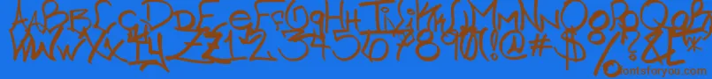 Chicago HoodZZ 2 0 Font – Brown Fonts on Blue Background