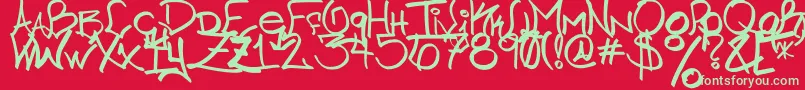 Chicago HoodZZ 2 0 Font – Green Fonts on Red Background