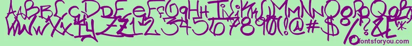 Chicago HoodZZ 2 0 Font – Purple Fonts on Green Background