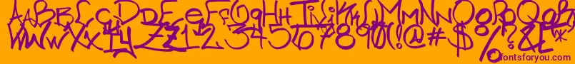 Chicago HoodZZ 2 0 Font – Purple Fonts on Orange Background