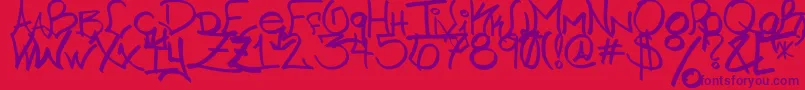 Chicago HoodZZ 2 0 Font – Purple Fonts on Red Background