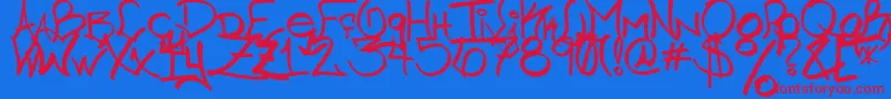 フォントChicago HoodZZ 2 0 – 赤い文字の青い背景