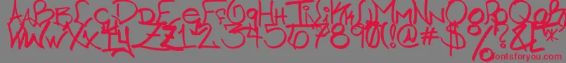 フォントChicago HoodZZ 2 0 – 赤い文字の灰色の背景
