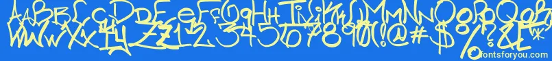 Chicago HoodZZ 2 0 Font – Yellow Fonts on Blue Background