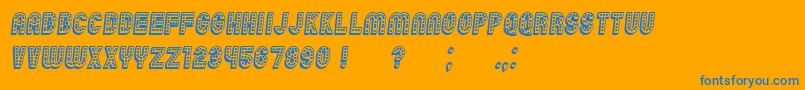 Chicago3D Italic Font – Blue Fonts on Orange Background