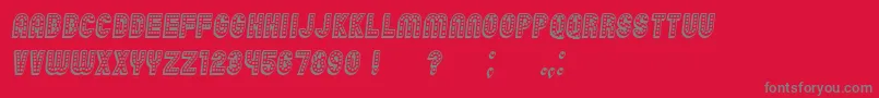 フォントChicago3D Italic – 赤い背景に灰色の文字