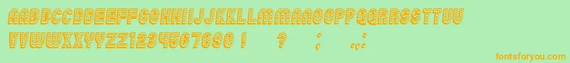 Chicago3D Italic Font – Orange Fonts on Green Background