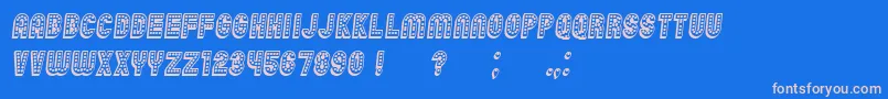 Chicago3D Italic-Schriftart – Rosa Schriften auf blauem Hintergrund
