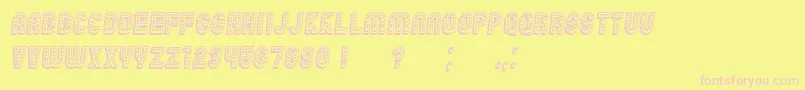 Chicago3D Italic-Schriftart – Rosa Schriften auf gelbem Hintergrund